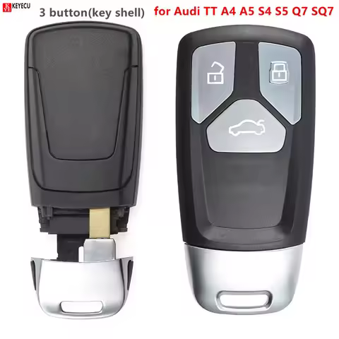 Keyecu New Smart Remote Key Shell Case Fob 3 Button for Audi TT A4 A5 S4 S5 Q7 SQ7 2017 Up FCC ID: 4