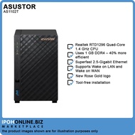 Asustor AS1102T / QC 1.4GHz/ 1GB DDR4 / 2 Bay / 1 x 2.5G Lan Port/2 USB 3 NAS Storage
