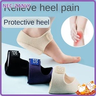 NEC-ZANLY 1PAIR Gel Heel Cushion, Reduces Pressure S/L Heel Socks, Breathable Relieves Pain Anti-Cra
