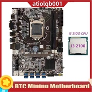 B75 BTC Mining Motherboard+I3 2100 CPU LGA1155 8XPCIE USB Adapter Support 2XDDR3 MSATA B75 USB BTC Miner Motherboard