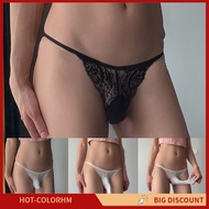LORH Mens Lace T-back Thong Sissy Pouch Panties Ultra-thin Briefs G-String Lingerie