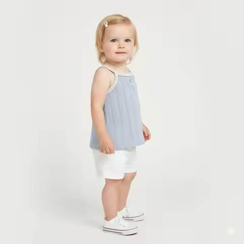 SeasonSea Bow Tie Tank Top for Girl Underwear Top Suitable for Babies 0-2Y Pure Cotton Summer Elasti