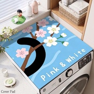 Cute Cat Washing Machine Cover Pad Diatom Mud Absorbent Sunscreen Cover Bedside Table Dustproof Prot