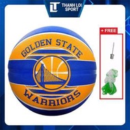 台灣現貨斯伯丁 NBA 球隊金州勇士隊斯伯丁籃球 - 戶外 7 號正品帶泵針和球網袋