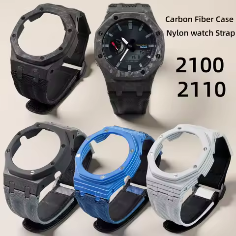 GA2100 Carbon Fiber Case+Nylon Strap For Casio GA-2100/2110/B2100 GM-2100 GBM2100 GM2100 Mod kit Mod