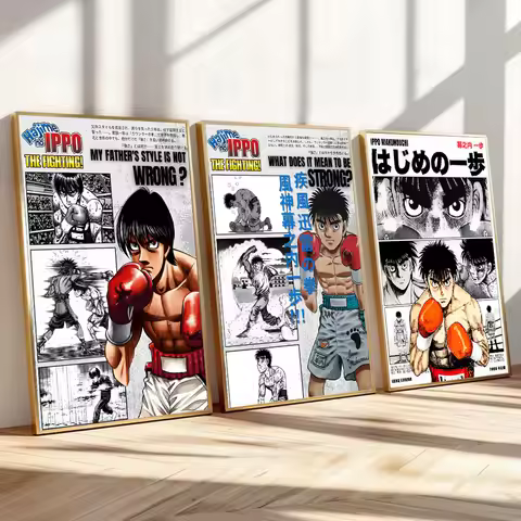 Japanese Motivation Anime Hajime No Ippo Art Poster And Prints Ippo Makunouchi Boxing Manga Canvas W