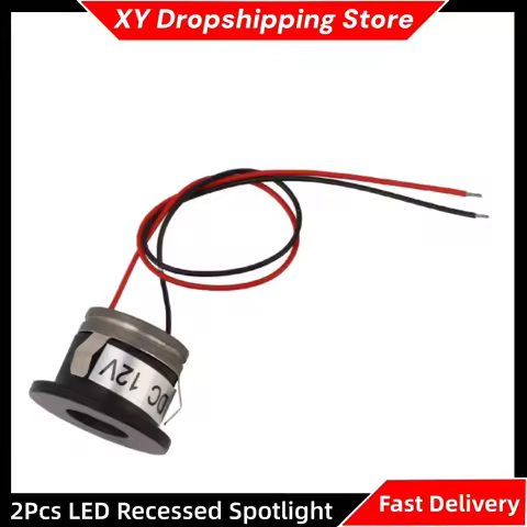 2Pcs LED Recessed Spotlight 1 Watt 80LM Mini LED Spotlight Cabinet Jewelry Showcase LED Spotlight In