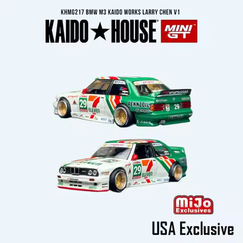 KHMG217 1:64 Kaido House MINI GT BMW M3 Larry Chen V1 Open Hood 7-Eleven #29 Race Livery MiJo USA Ex