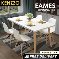 FREE SHIPPING !!! KENZZO:  (CUSTOMIZE AVAILABLE) EAMES Dining Table With 4 CHAIRS /MEJA MAKAN/ KERUSI EAMES / Meja makan 4 kerusi