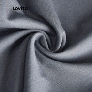 กางเกงผู้หญิง กางเกงขายาว กางเกง Lovito กางเกงขายาว จับจีบ ซิปรูด สีพื้น สไตล์ลำลอง สำหรับผู้หญิง L4