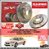 SANWA STANDARD Lexus GS300 GRS190R / GS450H / GS350 GRS191R Brake Disc Rotor FRONT REAR SET