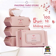 Thùng 5 gói khăn ướt GUMI không CỒN không PARABENS cao cấp dành cho em bé cực kì an toàn