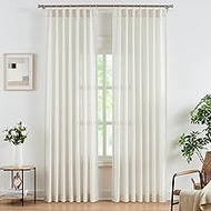 WEST LAKE Natural Bailey Pinch Pleated Curtains for Bedroom Living Room,French Pleat Neuteal Light F