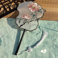 Peony Hanfu Group Fan Classical All-Match Small Cabbage Frame Fan Antique Embroidered Group Fan Chin