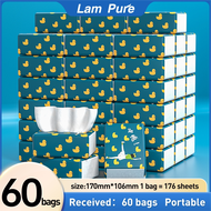 LamPure 60 Packs Soft Facial Tissue Tissues Face Tissue Flexible And Skin Friendly 4ply 168pcs