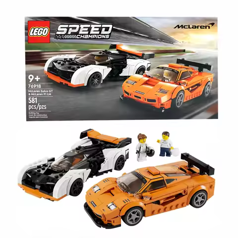 LEGO 76918 Speed Champions McLaren Solus GT & McLaren F1 LM，Featuring 2 Iconic Race Car Toys, Hyperc