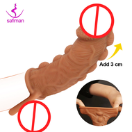 Spike 6inches Extender G spot Sex Penis Sleeve With Solid Glans for Men Big Dotted Particles 8 inches  Extender Condom with Spike and Bolitas for Men for Sex