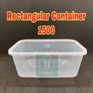 ♥TAPAU - 50sets± 1500 Rectangular Plastic Disposable Food Container FELTON RT1500S 1500ml T1500