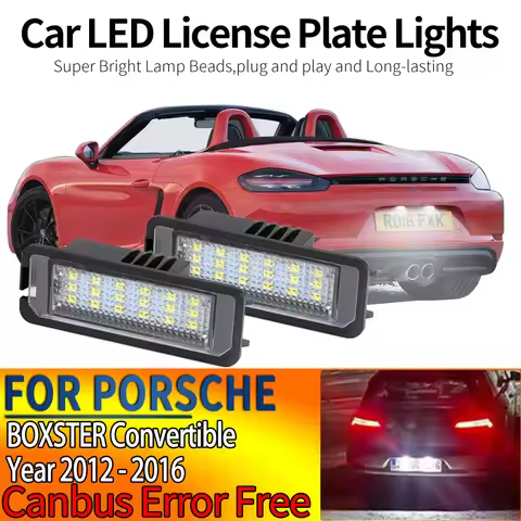 Car Canbus LED License Plate Lights Tail Lamp For PORSCHE, BOXSTER Convertible, 981 2012-2016 BOXSTE