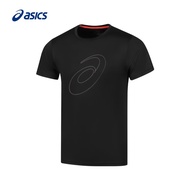 亚瑟士ASICS运动T恤男子跑步短袖透气舒适运动上衣 黑色 M