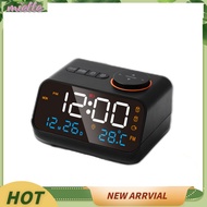 Miette Led Digital Alarm Clock Fm Radio Dimming Rechargeable Temperature Humidity Meter With Snooze Function