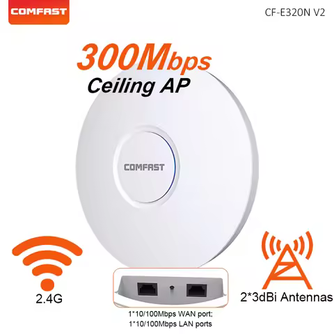 Comfast 300Mbps High Power WIFI Ceiling AP 48V POE Wireless Router 2.4GHz Access Point QCA9533 100M 