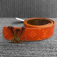 【LOUIS VUITTON LV 路易威登】DIMENSION SUNSET 橘棕色 雙面 腰帶/皮帶(下單前須先私訊)