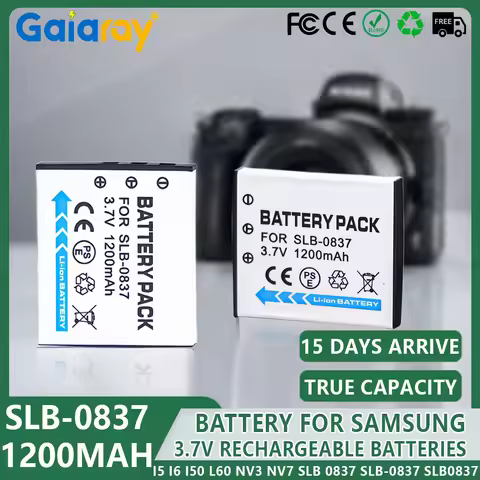 1-10pcs SLB0837 Camera Battery 3.7V 1200mAH SLB-0837 Batteries For Samsung L201 NV10 L83T NV20 NV15 