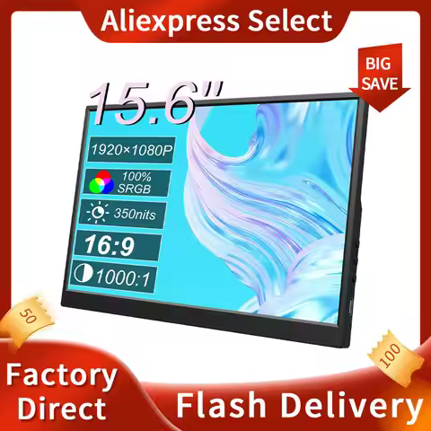 16Inch FHD IPS Touch Screen Portable 2K Portable Monitor HDMI Type-C External Second Display for Lap
