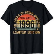 Men's cotton T-shirt Vintage 30 Birthday Decorations Men 30yr 1996 30th Birthday T-Shirt