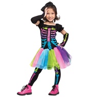 2022 Toddler Halloween Costume For Kids Toddler Funky Punky Bones Costume Baby Rainbow Color Skeleto