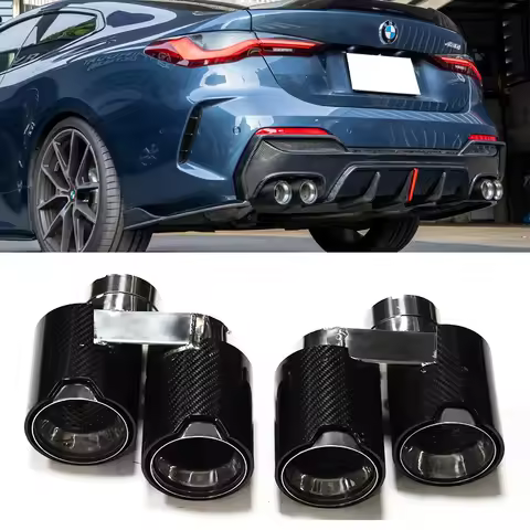 Quad Carbon Fiber Exhaust Tip For BMW G22 G23 G26 420i 430i 425i Muffler Tip Exhaust Nozzle Exhaust 