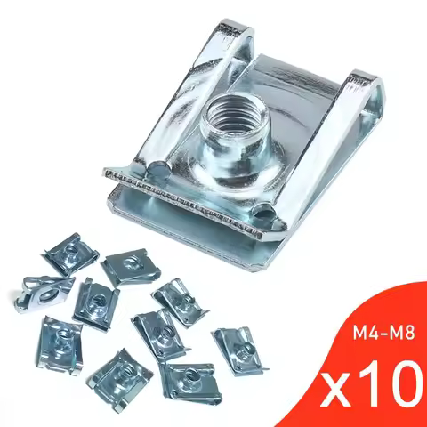 10pcs U Type Clips with Thread M6 M5 M4 M8 8mm 5mm 6mm 4mm Reed Nuts for Car Motorcycle Scooter ATV 