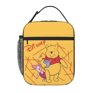 Winnie The Pooh Kids lunch bag Portable School Grid Lunch Box Student with Keep Warm and Cold