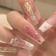 Manicure Cartoon Long Nail Xiaohongshu Cute Nails hellokitty Handmade kitty Wearable Nails XX89
