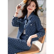 百補品牌HOT銷34.9萬件MOHO&MO 2024秋季新款休閑老花🐄仔兩件T裝正肩高月要衤君顯瘦女T裝