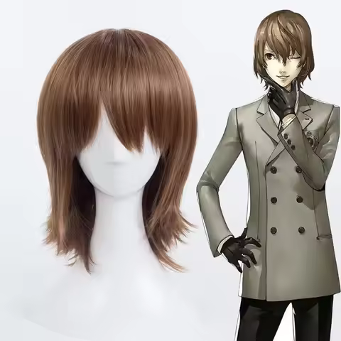 Persona 5 Goro Akechi Cosplay Wig Unisex Anime wig Costume Party Brown Heat Resistant Synthetic Hair