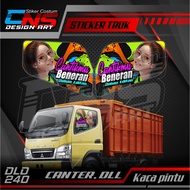 Stiker Kaca Pintu Depan Truk CANTER Custom Foto Cewek Cantik Hijab Vector Seksi Bisa Request Foto & 
