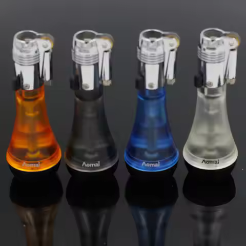 New Floating Flame Lighter Creative Ghost Fire Unusual Lighters Refillable Butane Nylon Visible Gas