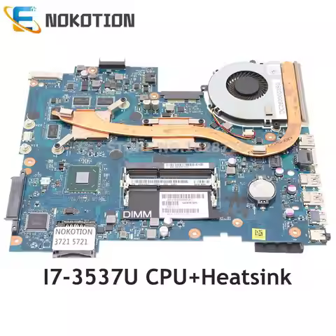 NOKOTION For DELL 17R-5721 3721 5721 laptop motherboard I7-3537U CPU HD 8700M With Heatsink VAW11 LA