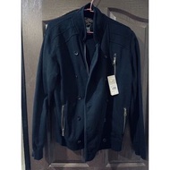Karl Kani 飛行夾克/雙排扣飛行外套 （重磅金亞鉛拉鍊）胸口袋 黑色 尺寸XL 純棉 全新未拆標時尚有型 誠可議
