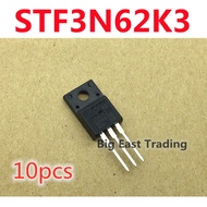 10pcs STF3N62K3 3N62K3 transistor welding TO-220F 620V 2.7A,guaranteed quality