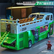 Bus Bus Toy Children Convertible Double-Decker Bus Can Open Door Bus Bus Model 3 Boy 6