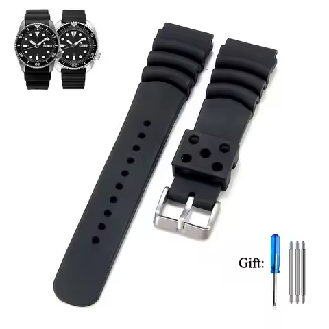 20mm 22mm Rubber Watch Strap for Seiko SKX007 SRPA21J1 Tuna Can Diver Watch Band Waterproof Sports M