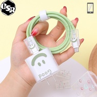 OSR Data Cable Cord Winder Cute Smile Face Cable Protector / Silicone Charger Case 3D Charger Sleeve