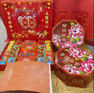 🥰cute🥰 金炮燭禮盒 炮 瓦片 結婚用品 訂婚 嫁娶