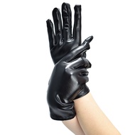 Short Patent Leather Gloves Drama Bright And