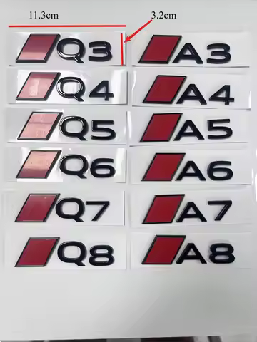 3D ABS Car Sticke Accessories NEW Letters Emblem for AUDI A3 A4 A5 A6 A7 A8 Q3 Q4 Q5 Q6 Q7 Q8 Series