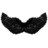 Angel Wings Black White Feathers Performed Halloween Props Bride Flower Girl Dressed Up Cosplay Anim
