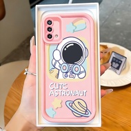 Casing hp for OPPO A74 A95 F19 F19s Reno 6 Lite Case Astronaut Rainbow CuteYANG Good Case Silicone M